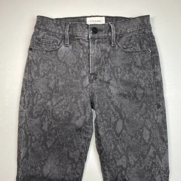 FRAME Denim Le Skinny De Jeanne Tonal Python Womens Size 26 - Picture 2 of 5